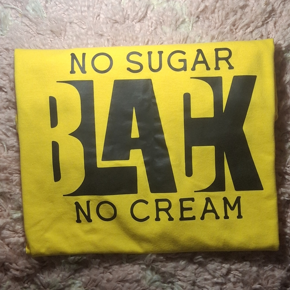 Black No Sugar No Cream Tee In Light Yellow And Dark Yellow
